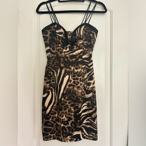 Jessica McClintock vintage animal print dress, size 2, XS